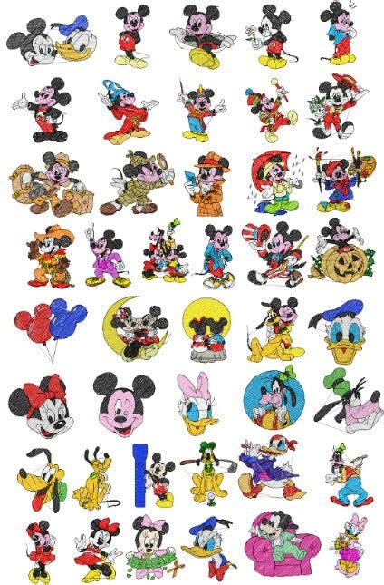 Mickey Minnie And Disney Cartoon Characters Machine Embroidery Designs