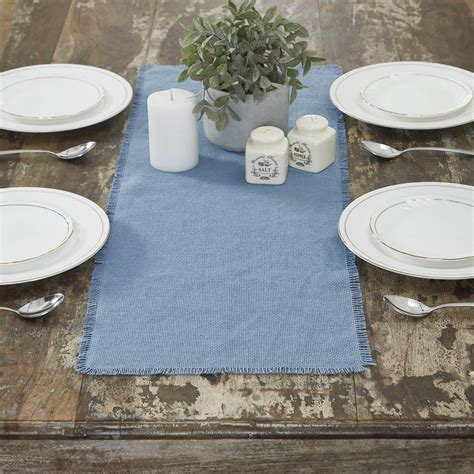 Burlap Blue 36 Inch Table Runner The Weed Patch
