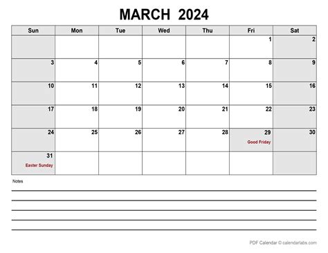 March 2024 Calendar With Holidays Calendarlabs