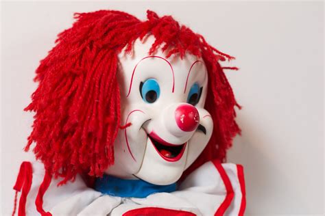 Vintage Ventriloquist Doll Clown Hand Puppet Bozo The Clown