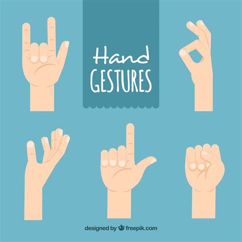 Free Vector Hands Collection With Different Poses In Flat Syle