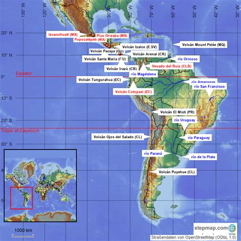 Stepmap Volcanes Picos Y Ríos Más Significativos De América Del Sur