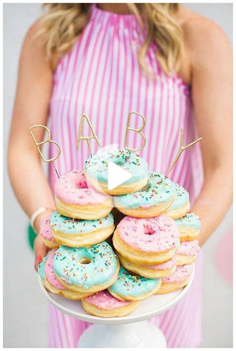 Hope you enjoyed these gender reveal party food ideas! donut gender reveal | Cake & Confetti | Gender reveal cake ...