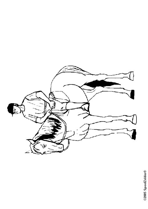 De paarden en pony's van manege sonniushof op weg naar hun welverdiende rust op de wei. Kleurplaat manege en paarden inkleuren en tekenen | Speelzolder.com