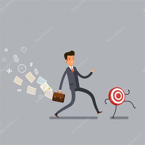 Business Man Try To Catch Goal Stock Vector Image By ©vectorstory