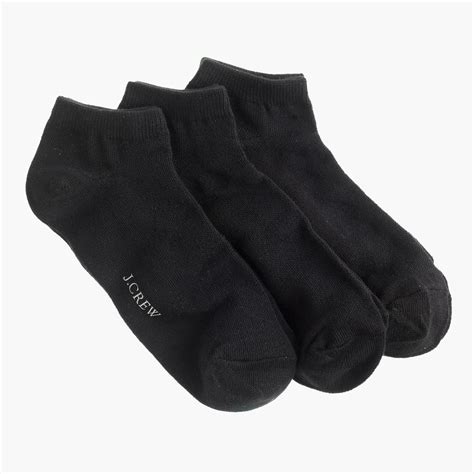 Jcrew Synthetic Ankle Socks Three Pack In Black Lyst