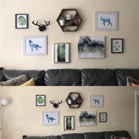 Need help with gallery wall! I've been trying to create a neat focal ...