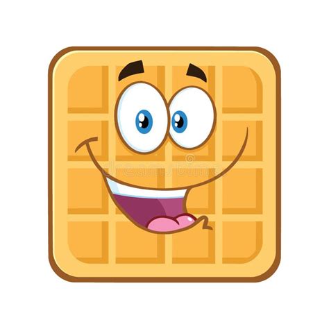 Happy Square Waffle Cartoon Mascot Character Stock Vector
