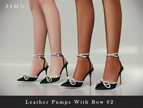 Sims 4 Leather Pumps With Bow 02 Sims 4 Cc Shoes Sims 4 Sims 4 Cc