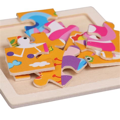 Wooden 3d Puzzle Jigsaw For Children Baby Cartoon Animaltraffic