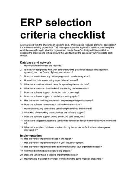 The Ultimate Go Live Checklist For Erp Implementation