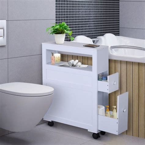 It's possible you'll discovered one other narrow bathroom floor cabinet higher design ideas. HomCom Portable Narrow Bathroom Side Storage Cabinet ...