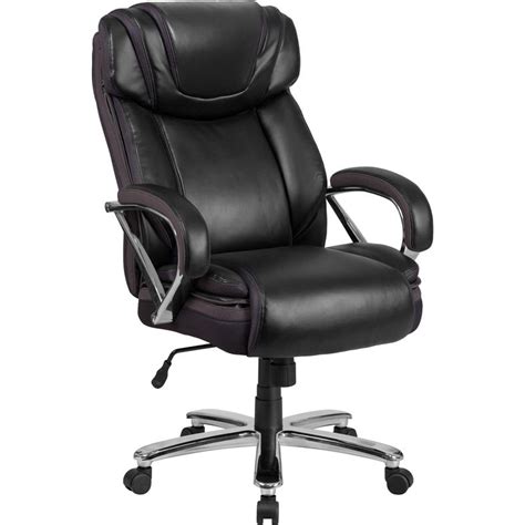 Typically installed on chairs rated up to 500 lb. HERCULES Series Big & Tall 500 lb. Rated Black LeatherSoft ...