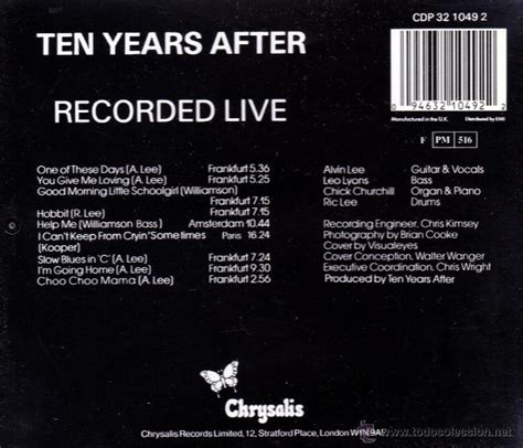Ten Years After Recorded Live Cd Comprar En Todocoleccion 46957513