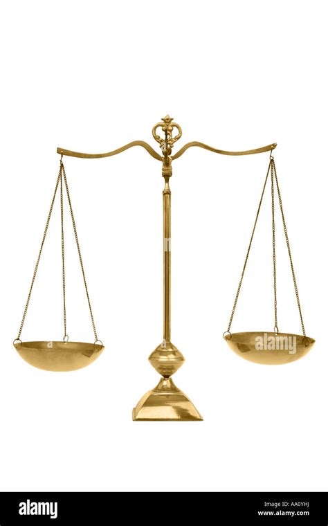 Scales Of Justice Cut Out On White Background Stock Photo Alamy