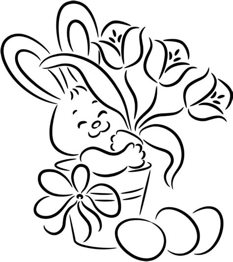 Easter Bunny Line Drawing | Free download on ClipArtMag