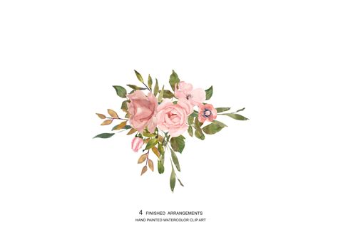 Blush Flower Border Clip Art Free