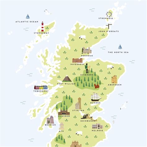 Explore scotland online today with the help of our interactive map. Map Of Scotland Print By Pepper Pot Studios ...