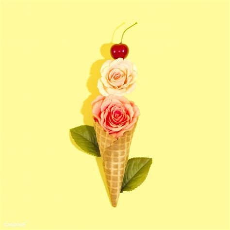 Flower Ice Cream Cone Free Image By Amy Ice Cream Flower Flower Ice Cream