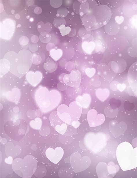 Abstract Bokeh Pink Hearts Sparkle Background For Valentines Day