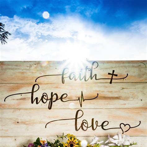 Faith Hope Love Metal Wall Art Signs