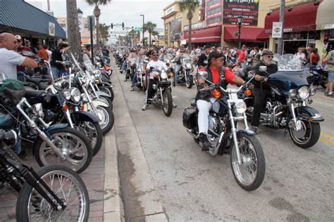 Florida Memory Motorcycles Driving Down Main Street During Bike Week