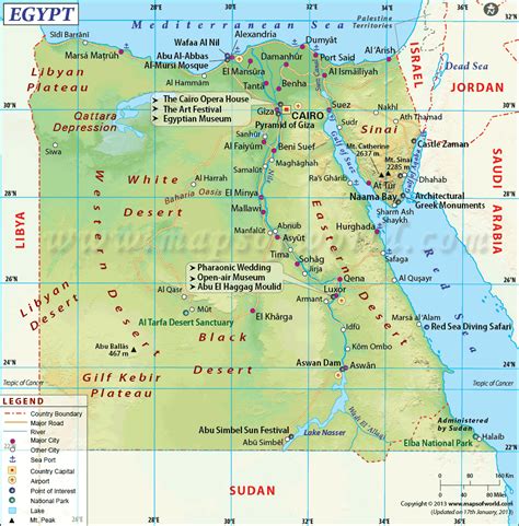 This Is A Physical Map Of Egypt In Which Represents The Major