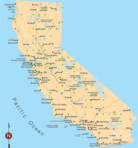 California Cities Map Free Large Images