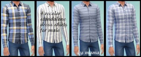 4 Recolor Shirts By Mamaj Sims 4 Male Clothes