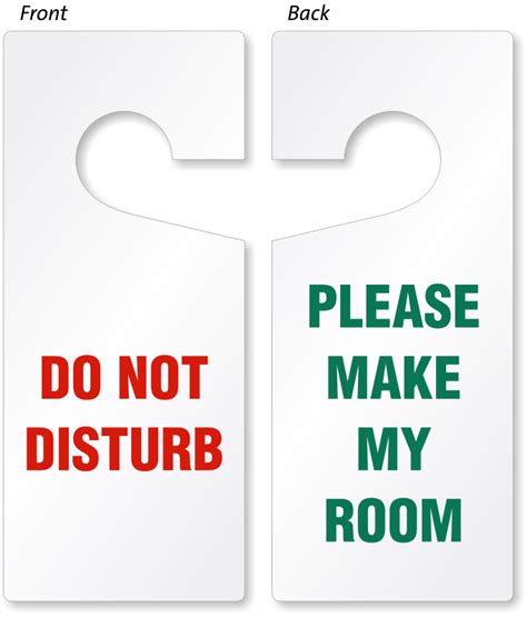 Sided Do Not Disturb Please Make My Room Door Hangers Signs Sku