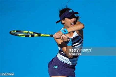 Sorana Cirstea Of Romania Hits A Return Against Polona Hercog Of