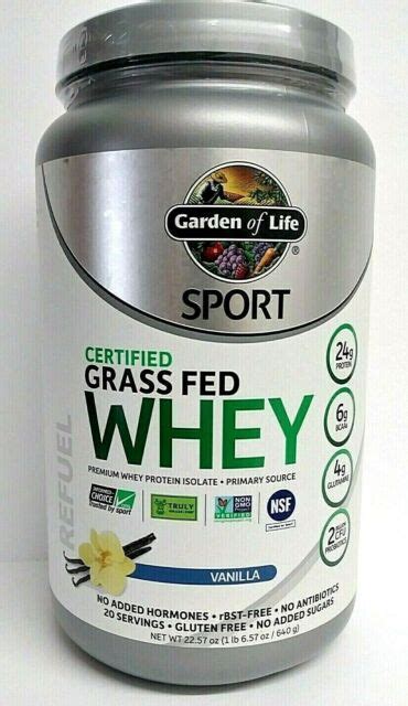 Garden Of Life Sport Grass Fed Vanilla Whey Protein Isolate 1lb 7oz For