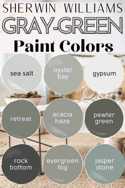 The Color Scheme For Sherylin Williams S Gray Green Paint Colors