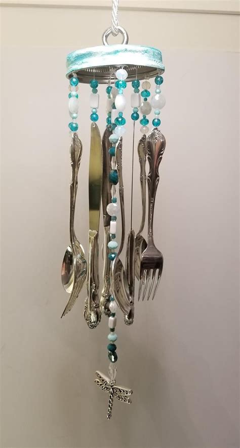 Silverware Windchime Etsy Tin Can Crafts Wire Crafts Easy Crafts