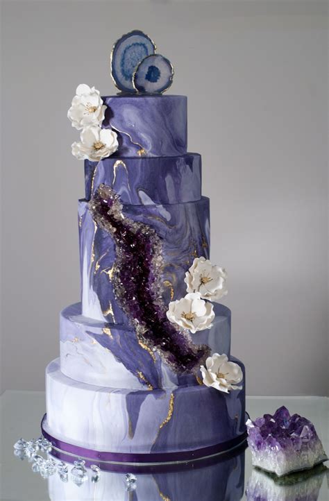 Purple Geodeagate Wedding Cake