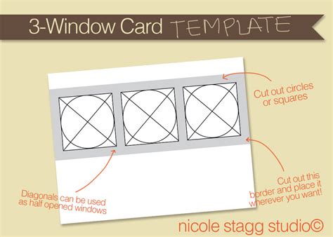3 Window Card And Template Nicole Stagg Studio