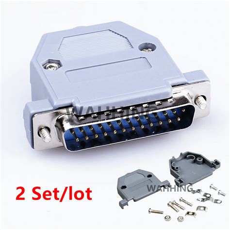 2set 25p Db25 Centronics Port Connector Db25 25 Pin Male Socket Plug