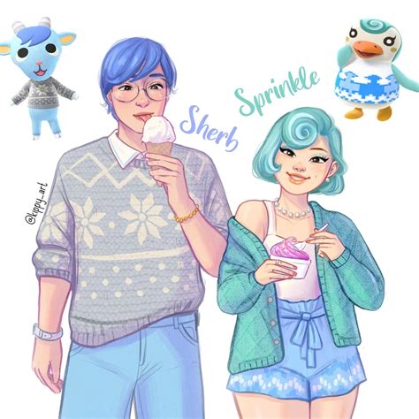 Sherb And Sprinkle As Humans Oc Animalcrossing Animal Crossing