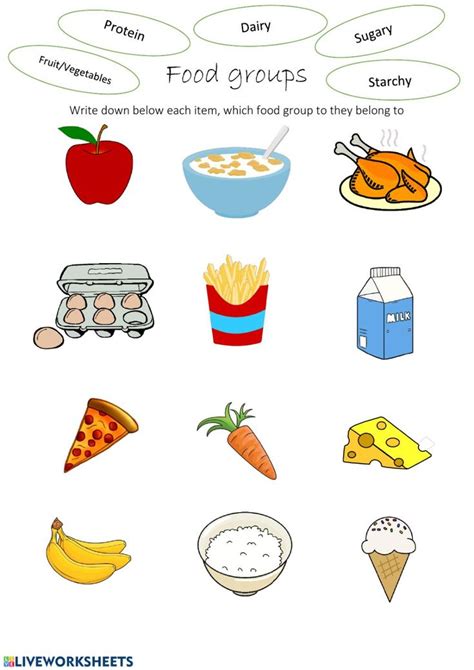 Usda food plate favorites draw and write worksheet Food groups Interactive worksheet | Worksheet template ...