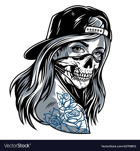 Vintage Chicano Gangster Girl Royalty Free Vector Image