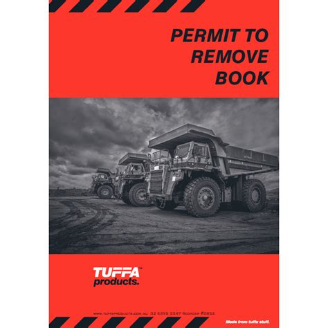 Permit To Remove Book Tuffa Products