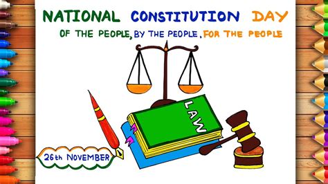 Indian Constitution Day Poster National Law Day Drawing Poster On