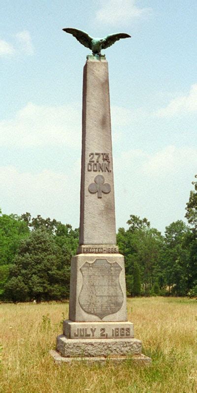 Monument To The 27th Connecticut Infantry Regiment At Gettysburg