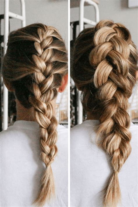 hair tutorials french braid vs dutch braid running in heels