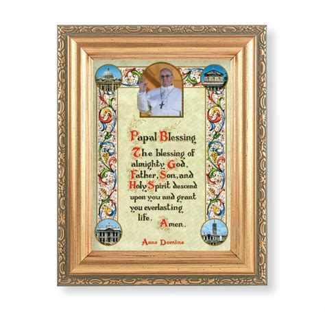 Pope Francis Blessing Antique Gold Framed Art Buy Religious Catholic
