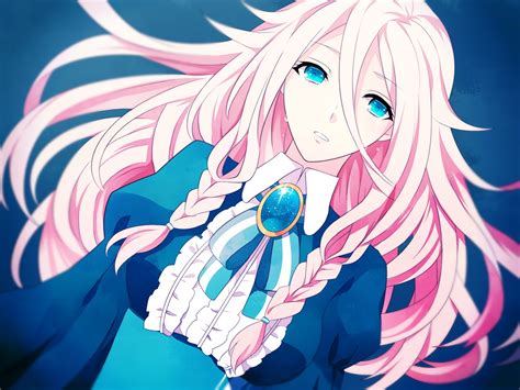 Image Blue Vocaloid Blue Eyes Tears Long Hair Pink Hair Crying Gems