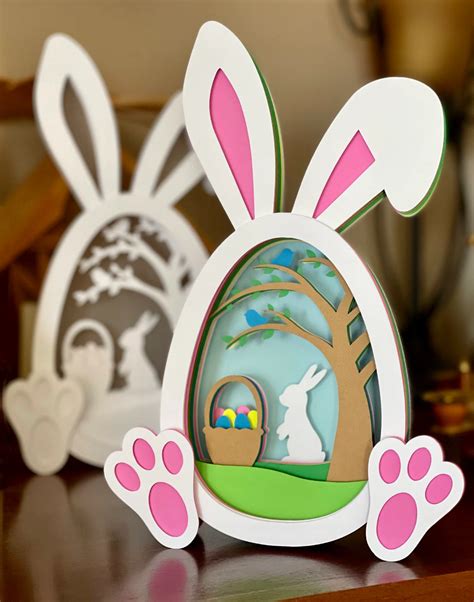 Layered Easter Bunny Egg SVG Layered Easter Design Easter - Etsy