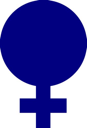 Vector Drawing Of Full Blue Gender Symbol For Females Public Domain