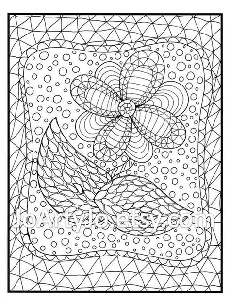 Download PDF Printable Zentangle Inspired Coloring Page Zendoodle Page