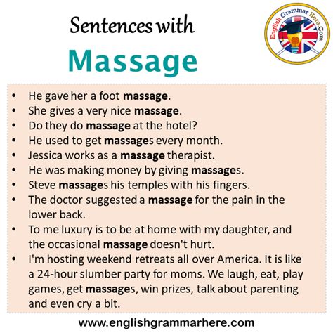 Sentences With Massage Massage In A Sentence In English Sentences For Massage English